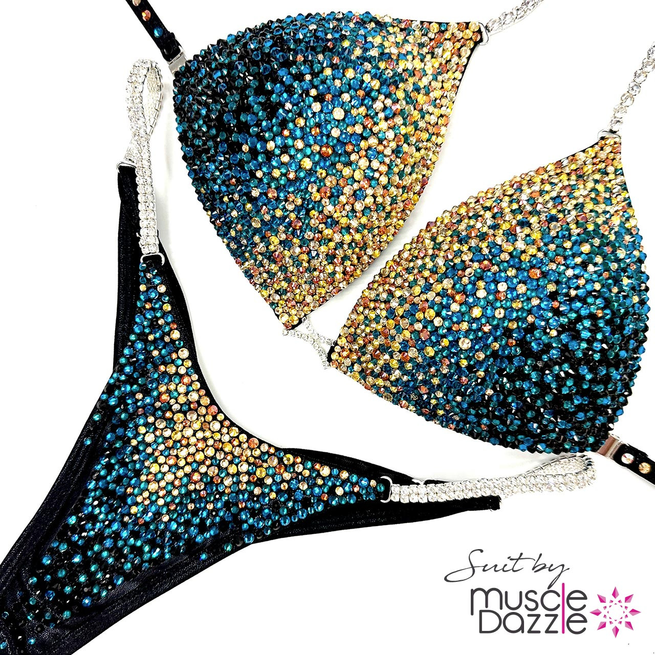Exclusive Aquamarine Competition Bikini | by Muscle Dazzle