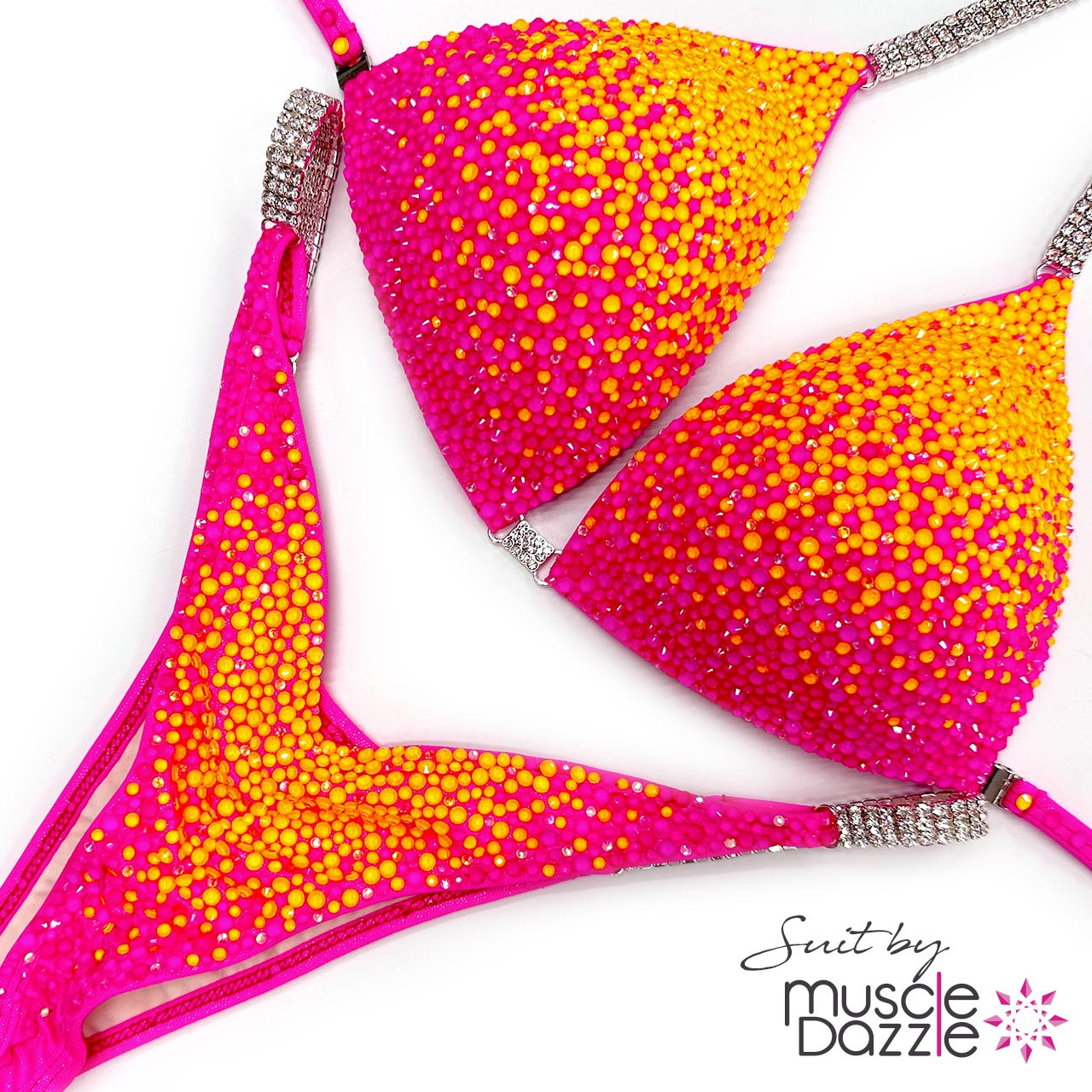 Bold Choice: Pink And Orange Competition Bikini