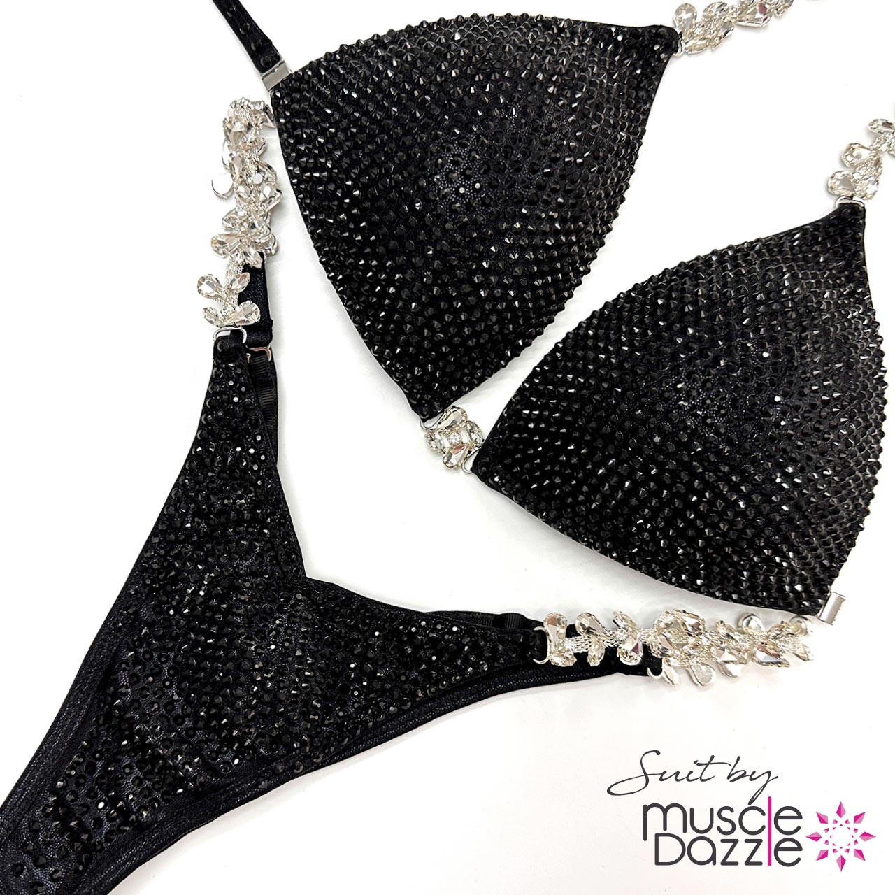 muscle queens ｜FWJ｜競技用ビキニ Muscle Dazzle's Jet Black Competition Bikini