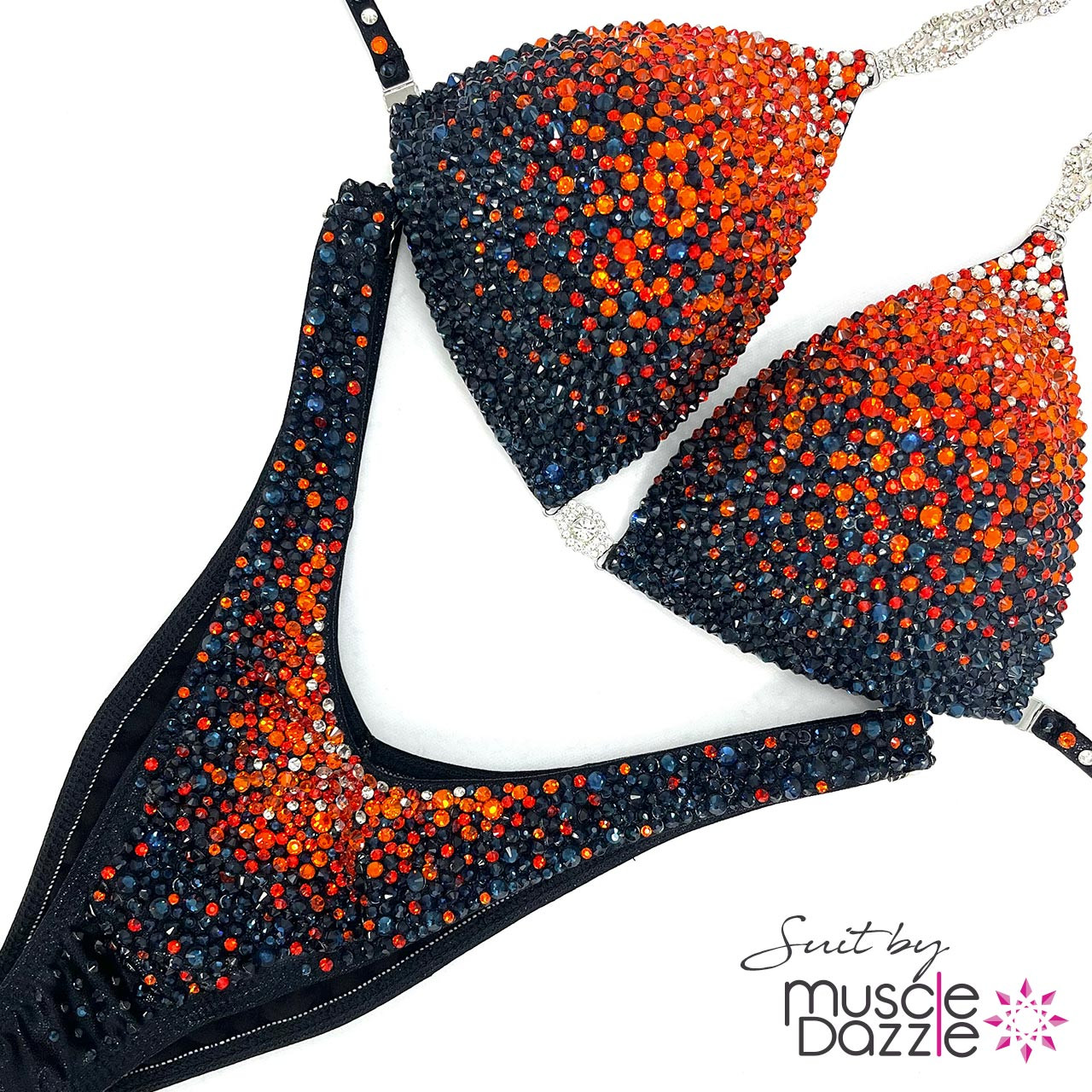 Extra Bold: Orange Figure Competition Suit | Muscle Dazzle