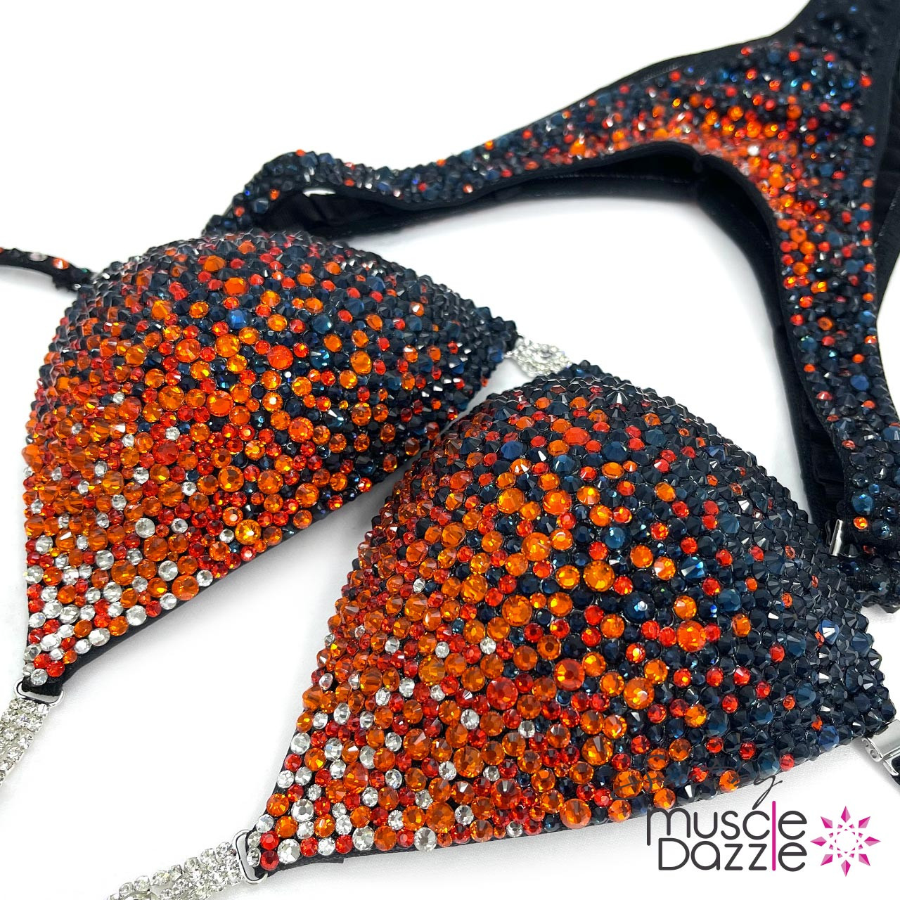 Extra Bold: Orange Figure Competition Suit | Muscle Dazzle