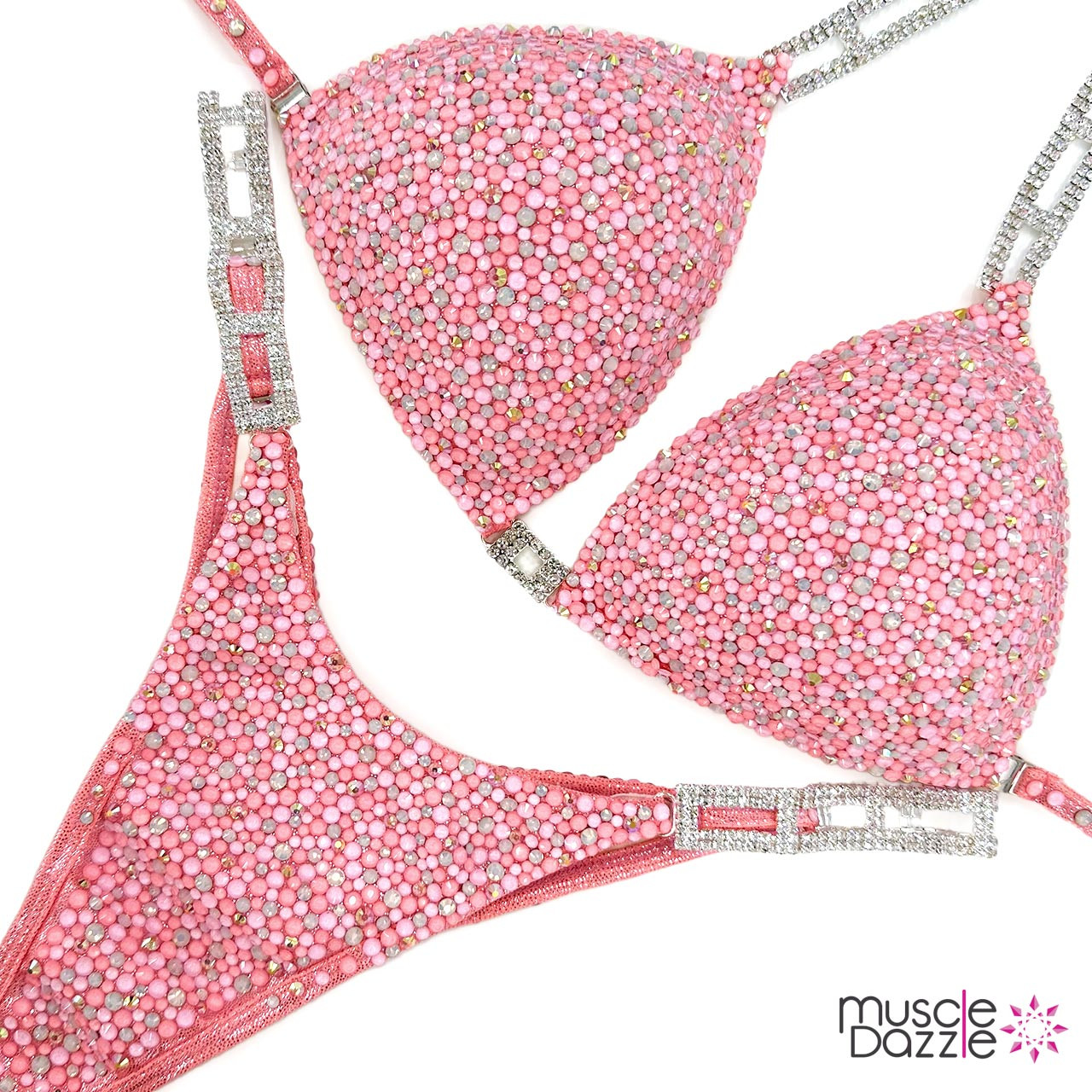Pink Champagne Competition Bikini from Muscle Dazzle