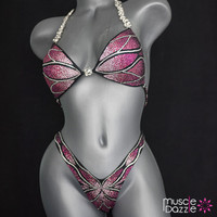 Pink and Purple Figure Competition Suit