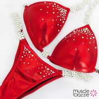 affordable red competition bikini