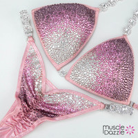 Silver and Pink Competition Bikini
