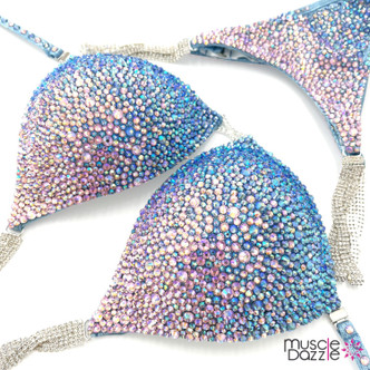 Light Blue Crystal Competition Bikini