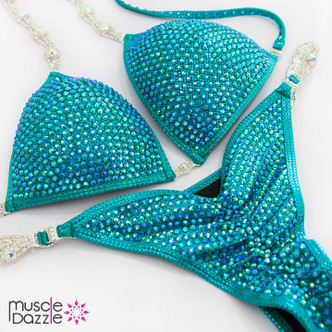 Turquoise Crystal Competition Bikini