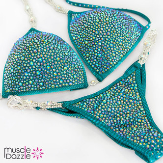 Turquoise Bikini Competition Suit