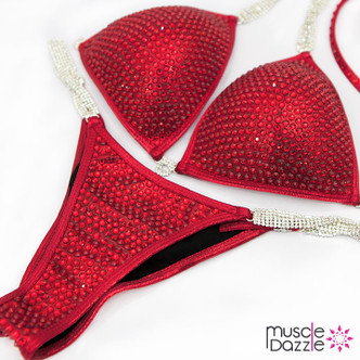 Red Crystal Bikini Competition Suit