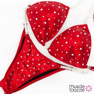 Affordable red competition bikini