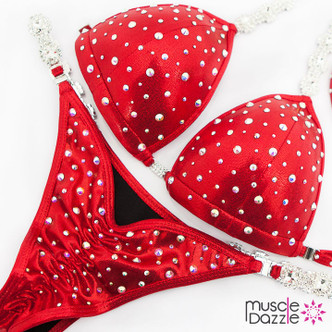 Affordable red competition bikini