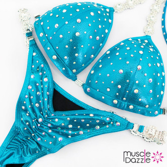 Affordable aqua blue competition bikini