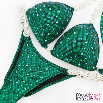 Affordable green competition bikini