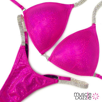 Hot Pink Hologram Competition Bikini (UB012)