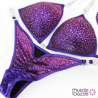 Purple bikini competition suit