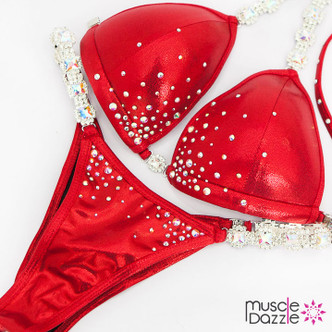 Affordable red competition bikini