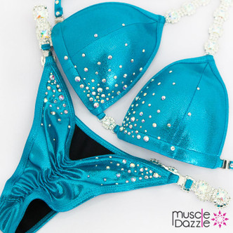 Affordable aqua blue competition bikini