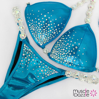 Affordable blue bikini competition suit