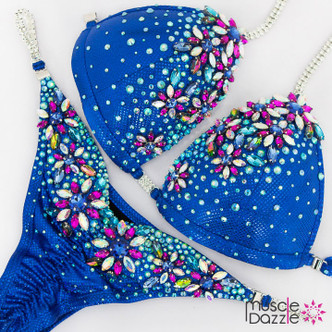 Royal blue bikini competition suit