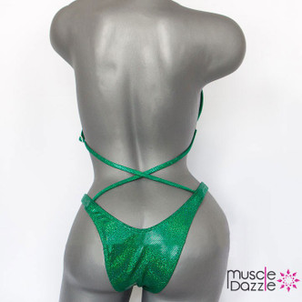 Green Plain Figure Competition Suit