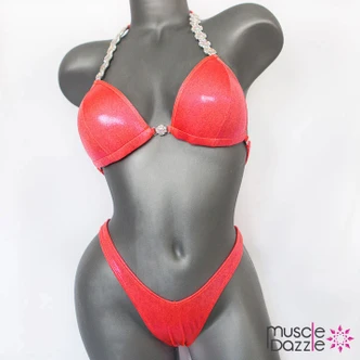 Coral Undecorated Competition Bikini