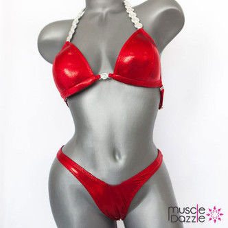 Red Undecorated Competition Bikini