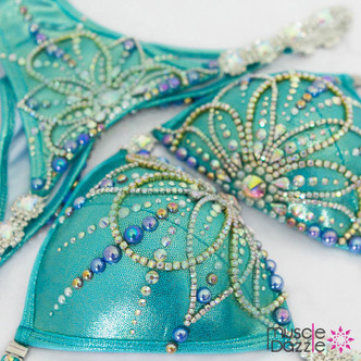 Turquoise Bikini Competition Suit