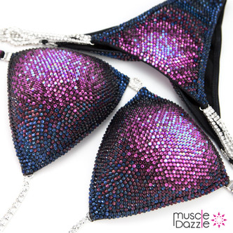 Competition Bikini With Changeable Purple Crystals