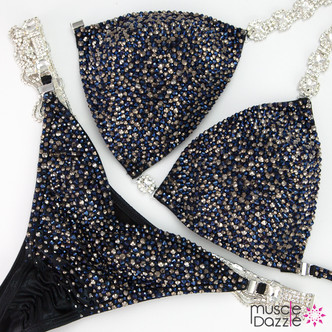 Black and Blue Competition Bikini