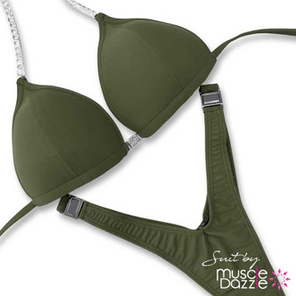 Dark Olive Undecorated Wellness Competition Suit