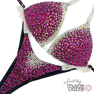 ボディコンテスト用ストーンビキニ 紫 Purple Bikini Competition Suits | 130+ Designs