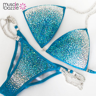 Aqua Blue Crystal Competition Bikini (CB008)
