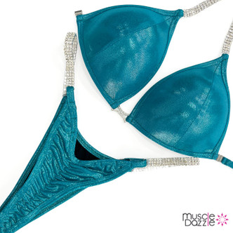 Teal Undecorated Competition Bikini