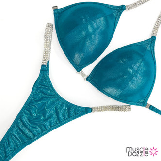 Teal Undecorated Competition Bikini