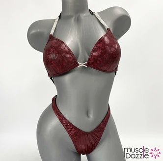 Burgundy Undecorated Competition Bikini