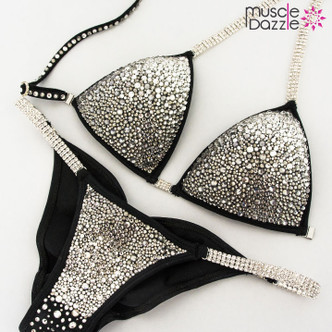 Black crystal competition bikini