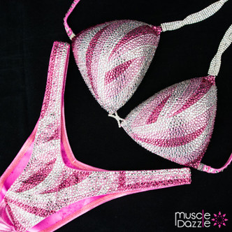 Pink figure competition suit