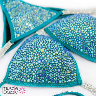 Teal Crystal Competition Bikini 