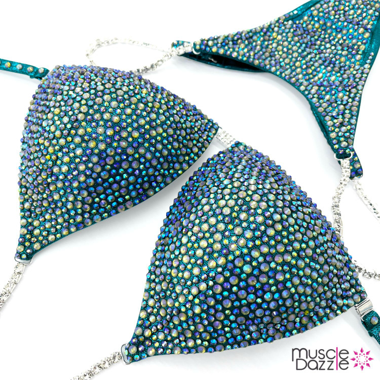 Turquoise Bikini Competition Suit