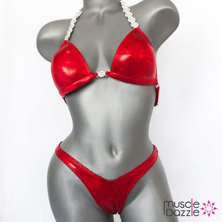 Red Undecorated Competition Bikini