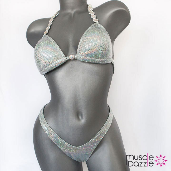 Silver Undecorated Competition Bikini
