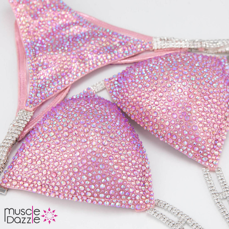 Light Pink Crystal Competition Bikini With 'Wow'
