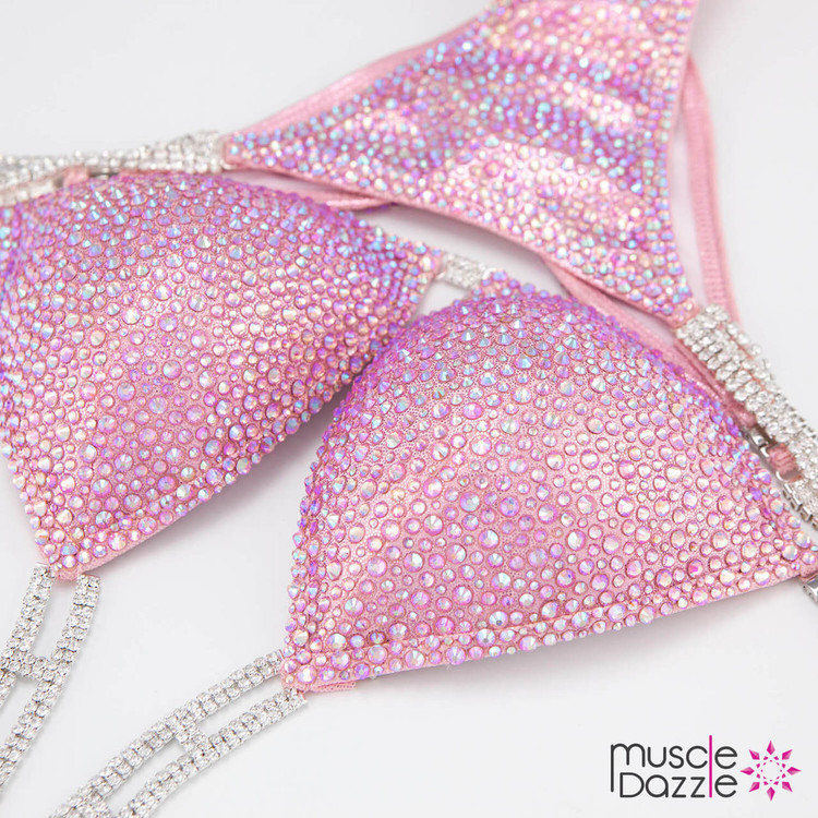 Light Pink Crystal Competition Bikini With 'Wow'