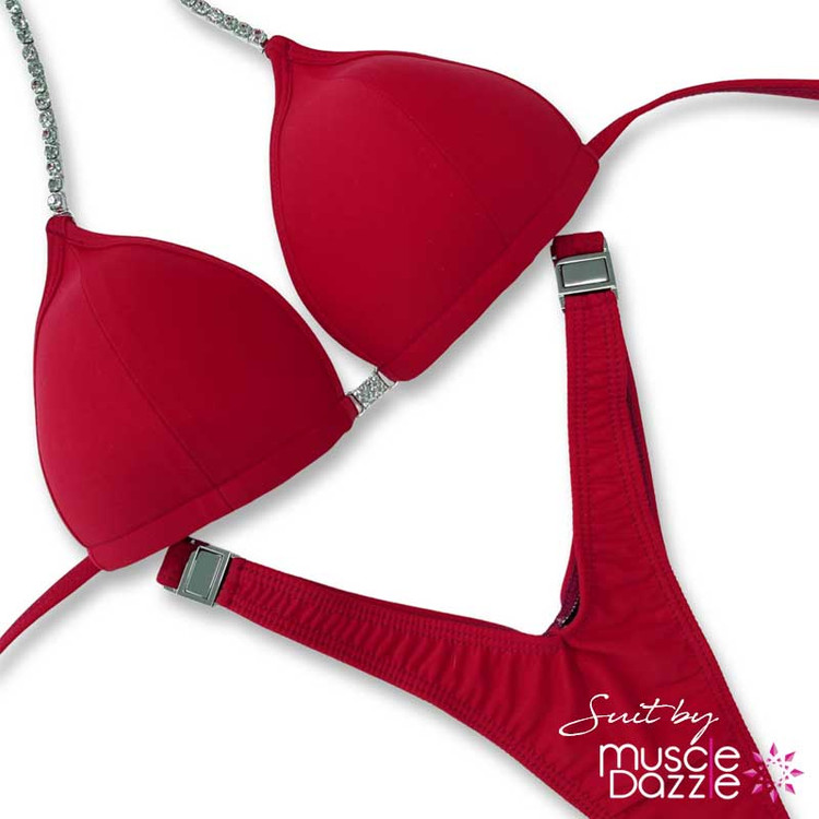 Red Undecorated Wellness Competition Suit