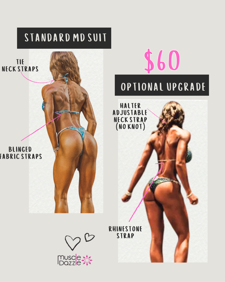 Back strap and adjustable halter neck strap