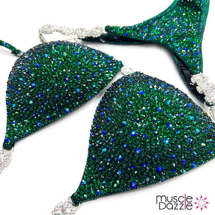 Emerald green competition bikini