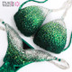 Green Ombre Crystal Competition Bikini 