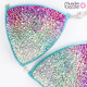 Mint / Multi-Colored Ombre Crystal Competition Bikini (CB210)