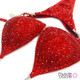 Bright Red crystal bikini competition suit