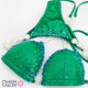 Affordable green crystal competition bikini